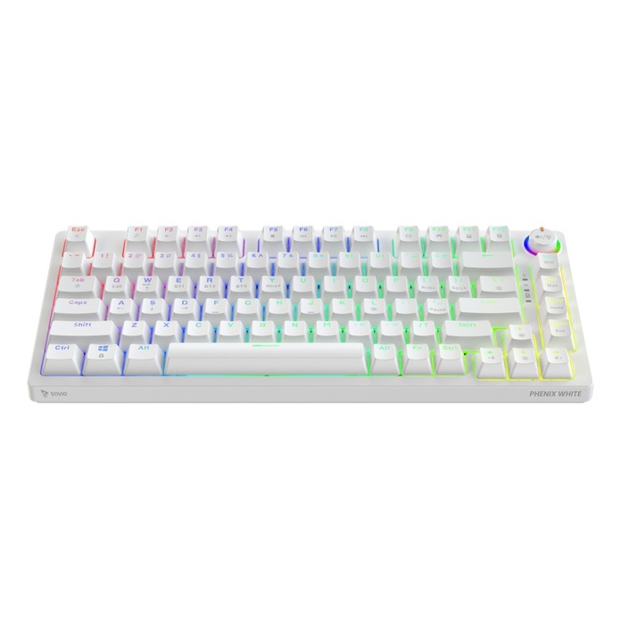 biała klawiatura mechaniczna SAVIO PHENIX Gateron Red ABS